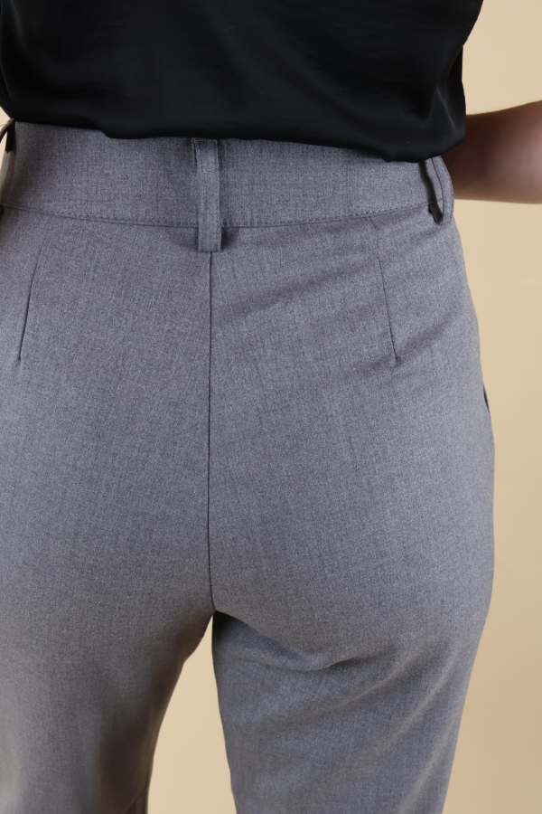 Pantalón Gris Mujer De Vestir Corte Clásico Moda Ejecutiva